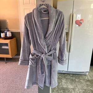 Women's Soft Plush Gray Robe